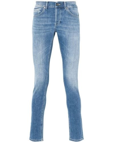 Dondup Logo-print Tapered Jeans - Blue