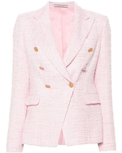 Tagliatore Alicya Cotton-blend Bouclé Blazer - Pink