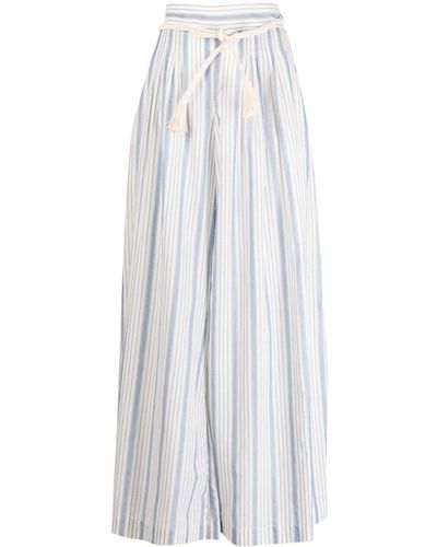 Zimmermann Chintz Striped Wide-leg Pants - White