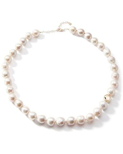 Mateo 14kt Yellow Gold Baroque Pearl Necklace - White