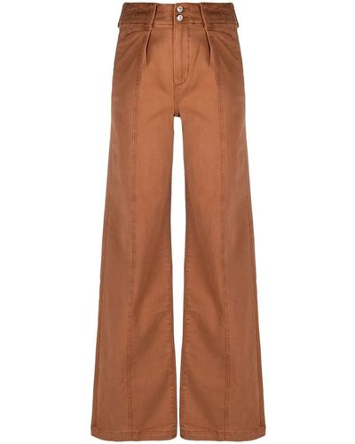 PAIGE High-waisted Wide-leg Jeans - Brown