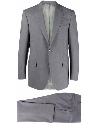 Canali Fitted Single-breasted Suit - Gray