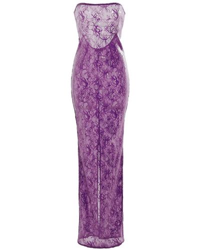 retroféte Lucia Sequin-embellished Maxi Dress - Purple