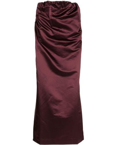 Sa Su Phi Satin-finish Silk Skirt - Purple