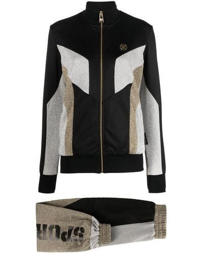 Philipp Plein Metallic-panelled Tracksuit Set - Black