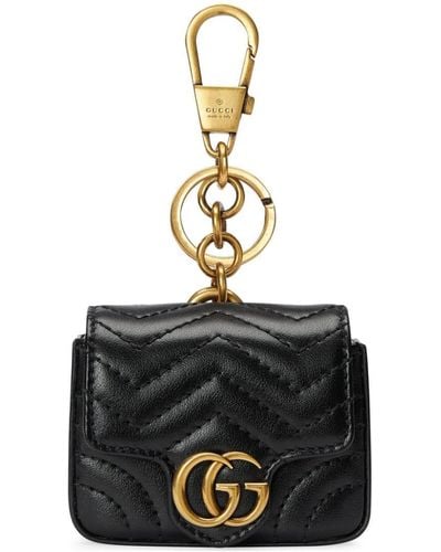 Gucci GG Marmont Leather Keychain - Black