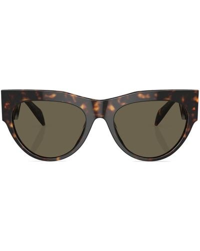 Versace Sonnenbrille mit rundem Gestell - Braun