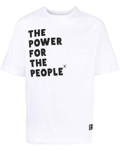 The Power for the People Cotton Logo Print T-shirt - White