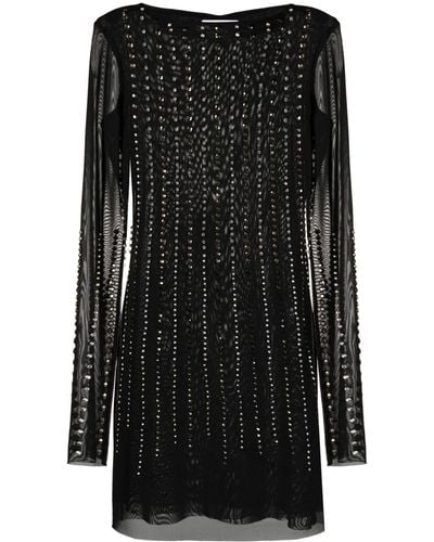 Patrizia Pepe Crystal-embellished Minidress - Black