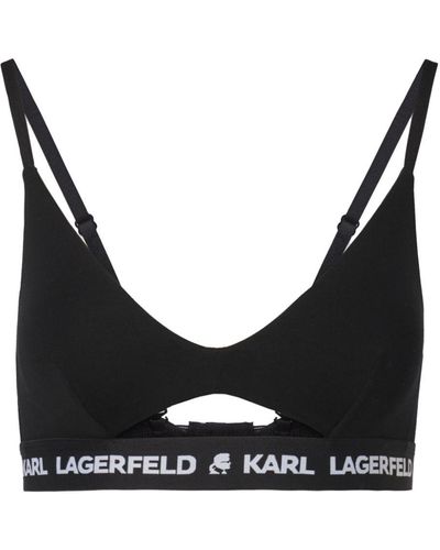 Karl Lagerfeld Logo-underband Peephole-detail Bra - Black