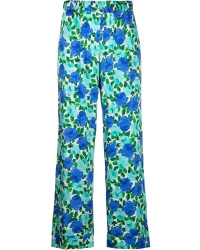 P.A.R.O.S.H. Pantalones Pantalone con estampado floral - Azul