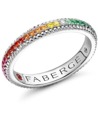 Faberge Colours Of Love マルチストーン リング 18kホワイトゴールド