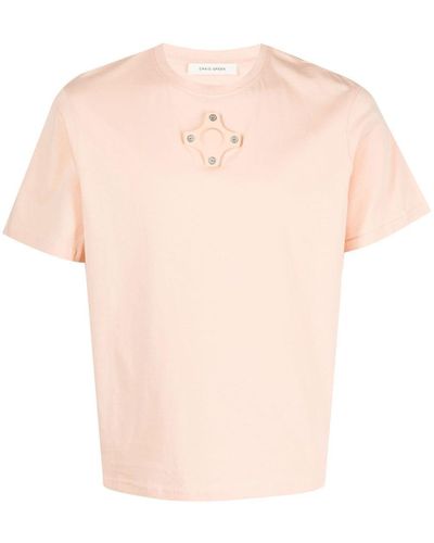 Craig Green Eyelet-detail Short-sleeve T-shirt - Pink