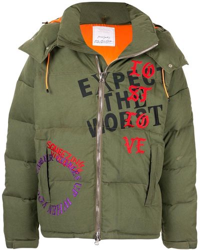 READYMADE Oversized Graphic-print Puffer Jacket - Green