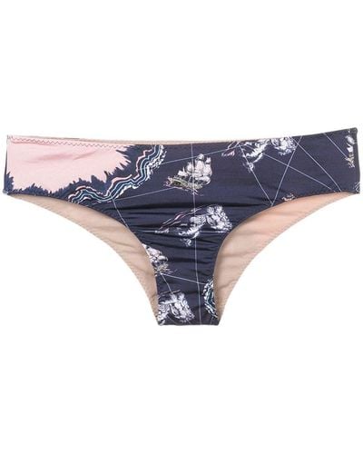 Clube Bossa Niarchos Graphic-print Bikini Bottoms - Blue