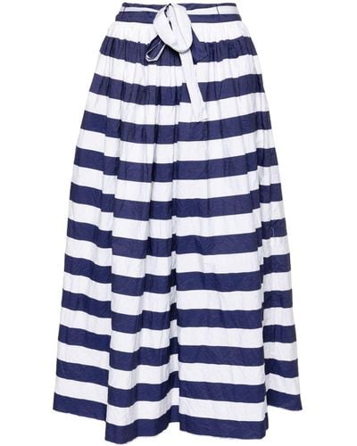 Daniela Gregis Striped A-line Skirt - Blue