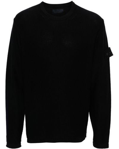 Stone Island Pullover im Inside-Out-Look - Schwarz