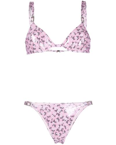 Alessandra Rich Bikini mit Margeriten-Print - Pink