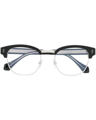 Cartier Brille mit rundem Gestell - Schwarz