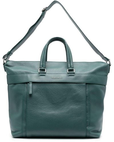 Orciani Logo-plaque Leather Tote Bag - Green