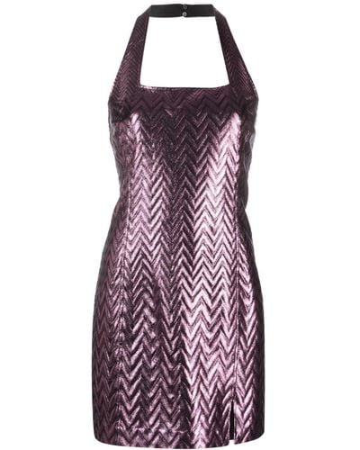Missoni Metallic Zigzag Mini Dress - Purple