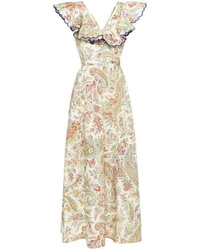 Etro Paisley-print Cotton Maxi Dress - Women's - Cotton - Metallic