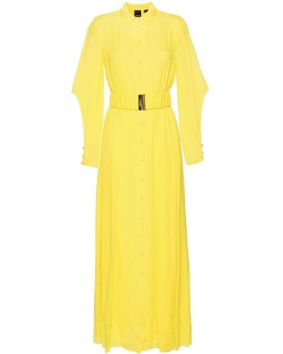 Pinko Pleat-detail Maxi Dress - Yellow