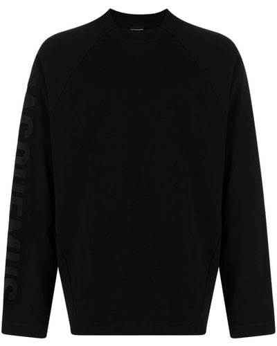 Jacquemus T-shirt à manches longues 'le t-shirt typo manches longues' noir - les classiques