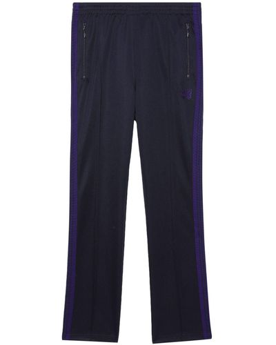 Needles Pantalones de chándal con logo bordado - Azul
