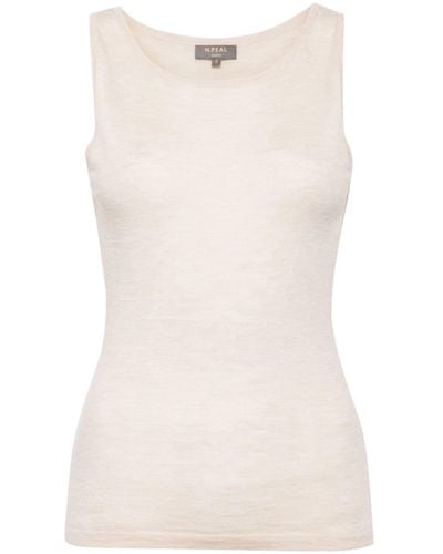 N.Peal Cashmere Scoop-neck Tank Top - Natural