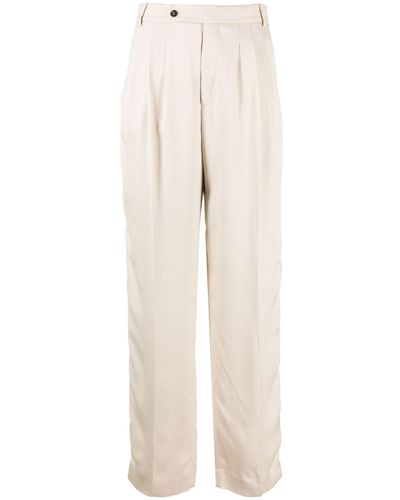 frenken Crag Pleated Tailored Trousers - Natural