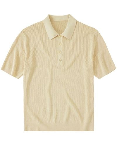 Closed Waffle-knit Linen Polo Shirt - Natural