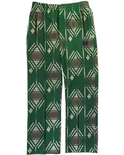 Needles Geometric-print Track Trousers - Green