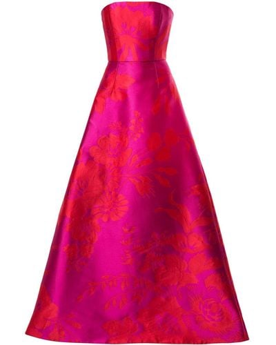 Carolina Herrera Floral Jacquard Gown - Pink