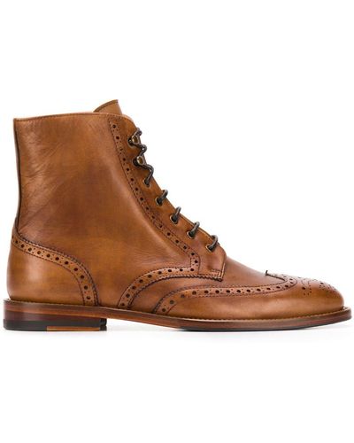 SCAROSSO Stefania Lace-up Boots - Brown