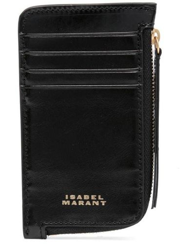 Isabel Marant Kochi Logo-lettering Leather Wallet - Black