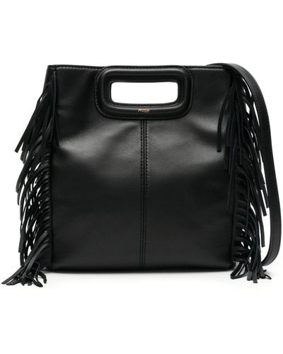 Maje M Leather Tote Bag - Black