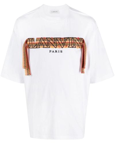 Lanvin Curb Embroidered Cotton T-shirt - White