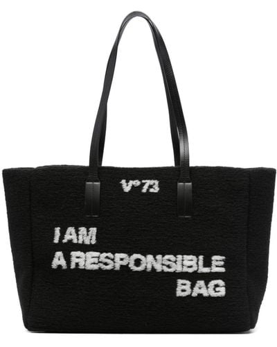 V73 Responsibility Bis バイカラー ハンドバッグ - ブラック