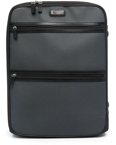 Corneliani Logo-plaque Zipped Suitcase - Black