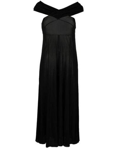 Saint Laurent Off-shoulder Maxi Dress - Black