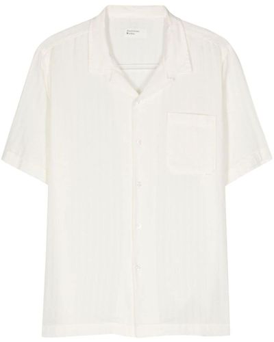 Universal Works Road Striped Cotton Shirt - White