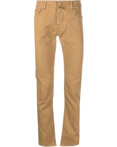 Jacob Cohen Embossed-logo Patch Detail Chinos - Natural