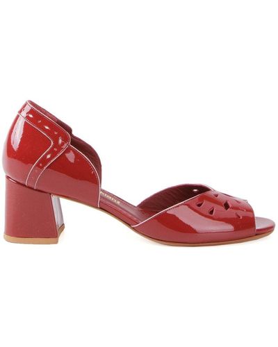 Sarah Chofakian Chunky Heel Sandals - Red