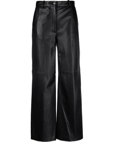 Loulou Studio Straight-leg Leather Pants - Black