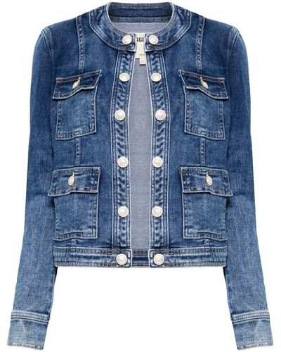 L'Agence Yari Jeansjacke mit Knöpfen - Blau