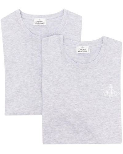 Vivienne Westwood Set di 2 T-shirt con stampa Orb - Bianco