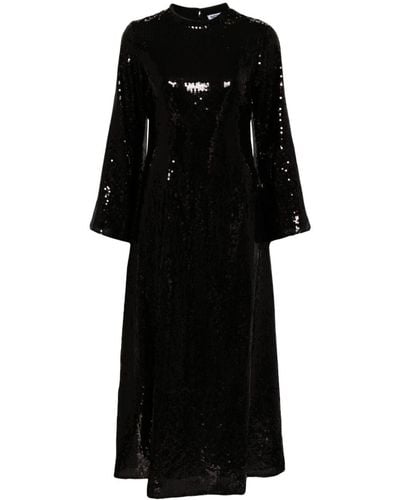 BATSHEVA Robe longue Dolly à sequins - Noir