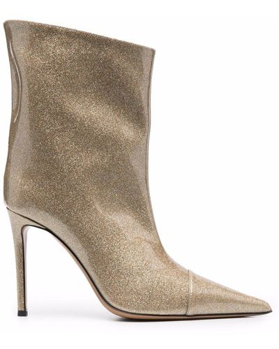Alexandre Vauthier Glitter 105mm Ankle Boots - Metallic