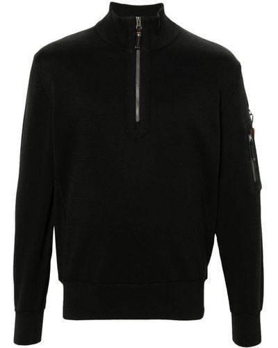 Parajumpers Logo-appliqué Half-zipped Sweatshirt - Black